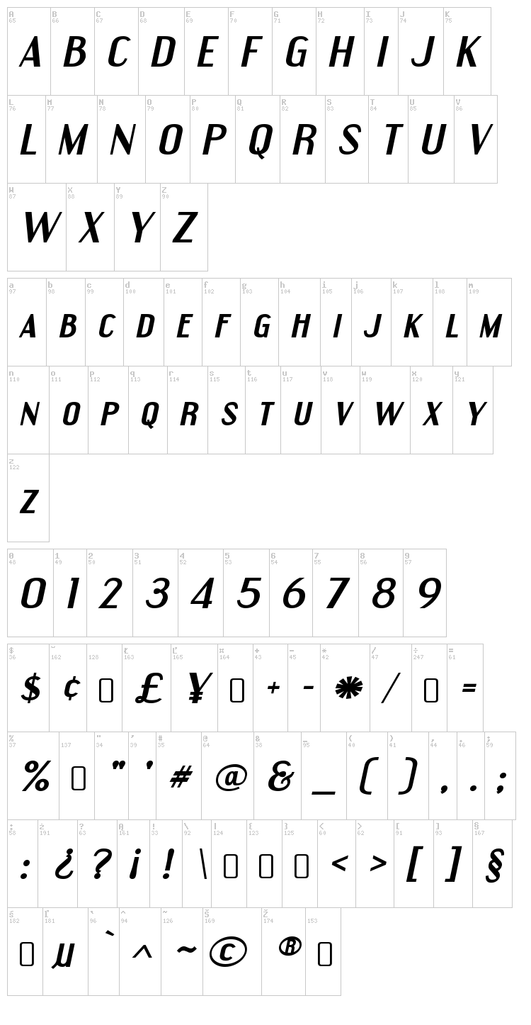 Engebrechtre font map